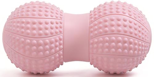 8 Inch Large Peanut Massage Ball Roller for Large Muscle Groups, Deep Tissue Double Massage Ball for Neck,Back,Leg,Low Back,Peanut Myofascia Release Ball for Muscle Knots&Physical Therapy - color: Pink