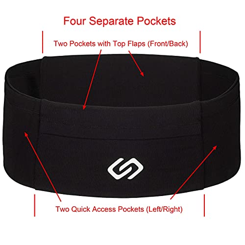 Sporteer VersaMod Multi-Pocket Running Belt - Travel Waist Pack (X-Small) - size: X-Small