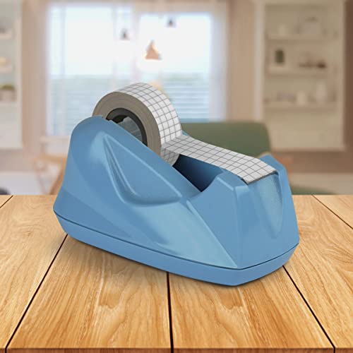 Acrimet Desktop Tape Dispenser, Premium, Non-Skid Base, Plastic, Light Blue - color: Solid Blue