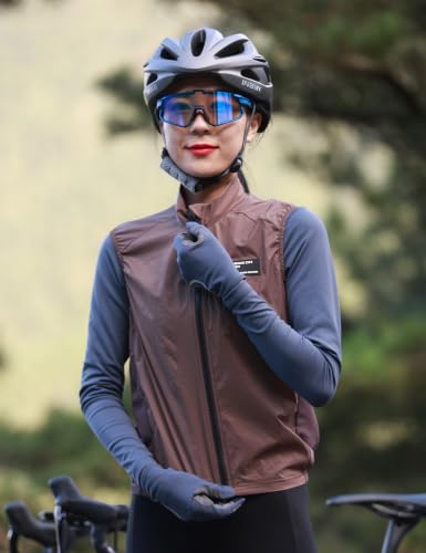 INBIKE Unisex Cycling Vest Windproof Lightweight Sleeveless Jacket - color: Brown, size: Small