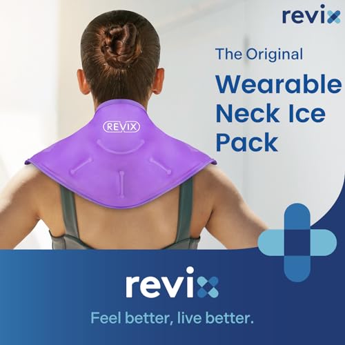 REVIX Ice Packs for Neck & Shoulder Discomfort, Gel Cold Wraps Reusable - style: Neck Purple-2 Pack