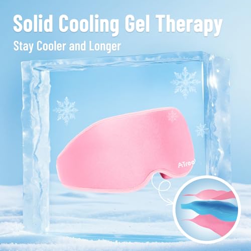 Cooling Eye Mask for Puffy Eyes, Ice Eye Pack After Surgery Relief - Reuable Cold Compress for Dry Eye - Comfortable Perfect Fit Gel Sleep Mask, Pink of 3D - color: Pink of 3d
