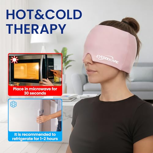 Migraine Relief Cap, Reusable Cold Compress Headband,1pcs - color: Pink