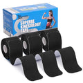 Kinesiology Tape Precut Strips K Tape Rolls for Muscle Support - color: Black