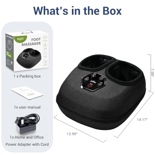 Mynt FSA Eligible Foot Massager with Heat, HSA Approved, Gifts for Mom Dad - color: Dark Gray
