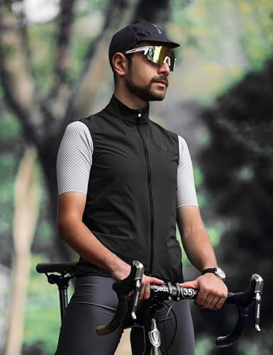 LAMEDA Cycling Jacket for Men Women, Windproof Lightweight Packable Cycling Windbreaker Bicycle Clothing Jacket - color: Black-plus, size: Large