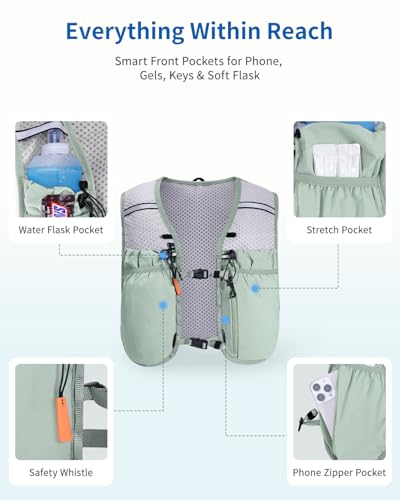 ECOHUB Running Hydration Vest Backpack, Lightweight Hydration Pack Bag Daypack for Hiking Cycling Marathon Backpack Vest for Women Men (No Bladder Included)