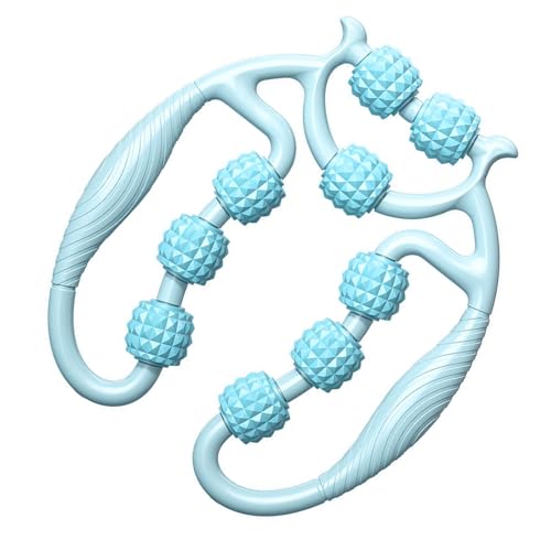 HEEPDD 9-Wheel Muscle Roller Massager, Deep Tissue Foam Roller for Thigh, Arms, Leg, Waist, Sky Blue - color: Sky Blue