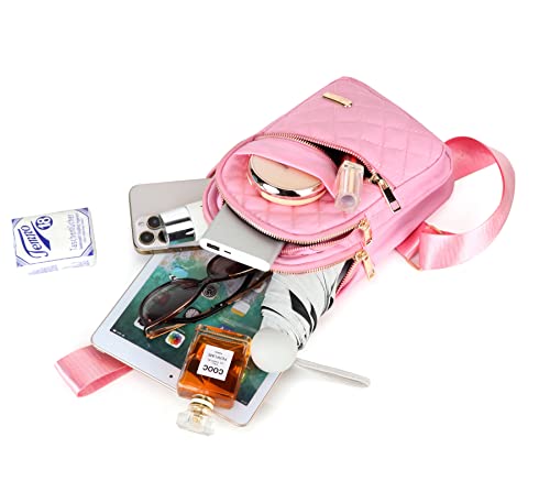 AOSTIHOT Crossbody Sling Bag Small Sling Backpack for Women, Chest Daypack Crossbody Shoulder for Travel Sport Running Hiking Pink - color: Pink