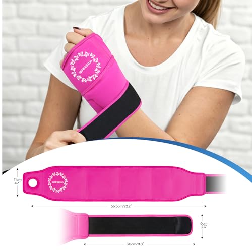 Wrist Ice Pack Wrap for Carpal Tunnel Relief, Gel Ice Pack for Injuries - color: Hot Pink