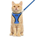 Rttochfy Cat Harness and Leash Set, Escape Proof Kitten Harness, Soft and Breathable Vest with Reflective Strip, Easy to Wear for Cats Walking and Traveling (BK Blue, XXS) - color: BK Blue, size: XXS (Chest:11"-12")