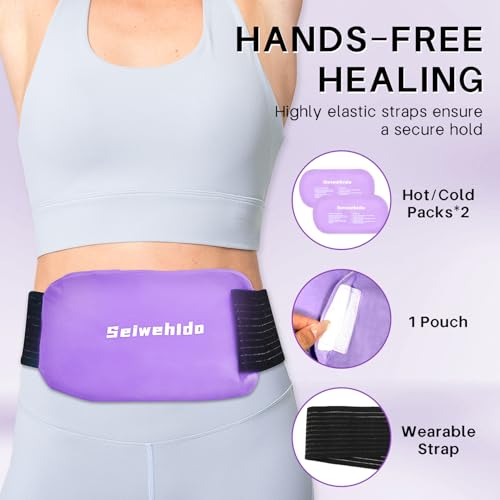 Ice Packs for Injuries Reusable Gel 2 Hot Cold Compress Therapy Pack - color: Purple, size: Large 12 x 6 Inch