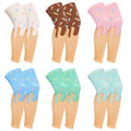 Mepase 6 Pairs Ice Cream Drip Leg Sleeve Full Length Knee Protector UV Protect Sleeves Athletic Compression Leg Cover for Women Men Youth Sports Cycling Football Basketball Accessory