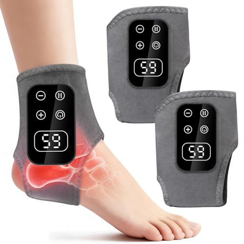 Foot Advanced Renew Triple Method Massager for Neuropathy and Plantar Fasciitis, Cordless Foot Massager with Heat and Vibration（Gray 2pcs）