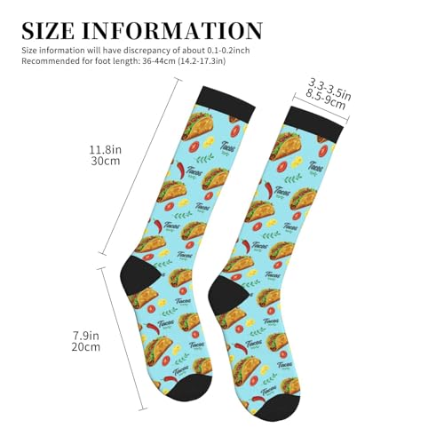 Compression Socks, Unisex 15-20 mmHg Knee High Support Socks - color: Taco