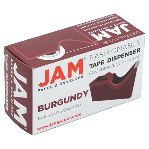 JAM PAPER Colorful Desk Tape Dispensers - Burgundy - Sold Individually - color: Burgundy, size: Pack of 1
