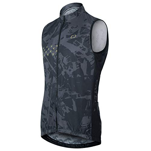 CATENA Men's Windbreaker Vest Windproof Sleeveless Jacket Visibility Safety Gilet Super-Light Coat Active - color: Black, size: Large