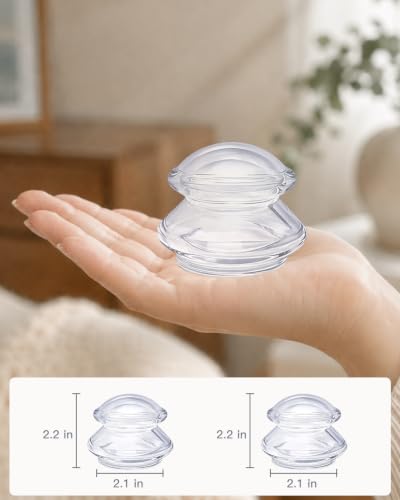 ICUPPING Clear Silicone Cupping Cups, 2 Large Body Massage Cups (2 Cups) - size: Large (2 pieces)