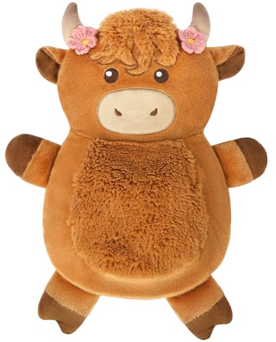 Microwave Heating Pad for Pain Relief, 16" x 12" Microwavable Heating Pads for Cramps, Back Pain, Neck Shoulder, Muscles, Knee, Joints, Natural Heat Pack Moist Heat, Highland Cow Adorned with Flowers - size: Highland Cow-2