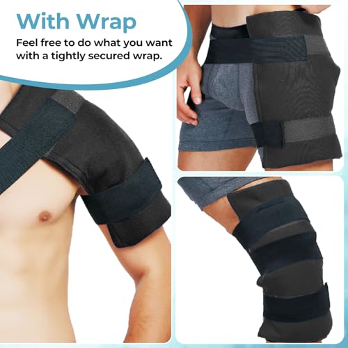 Ohuhu Ice Pack for Injuries Reusable X-Large 14"x11" Hot Cold Pack Wrap - color: Light Blue, size: 14"x11"(1 Pack)