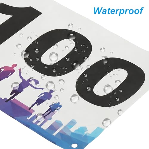 PATIKIL Tearproof Running Bib Numbers Waterproof Race Competitor Numbers with Safety Pin for Marathon - style: 1-100