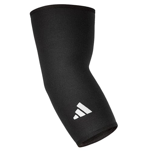 adidas Elbow Support Sleeve - Seamless and Smooth Elbow Support for Training, Competitions, and General Fitness - Ergonomic Design, Nylon Trim - Durable & Breathable - Black (Red Logo), Medium - size: Medium, style: adidas Elbow Support