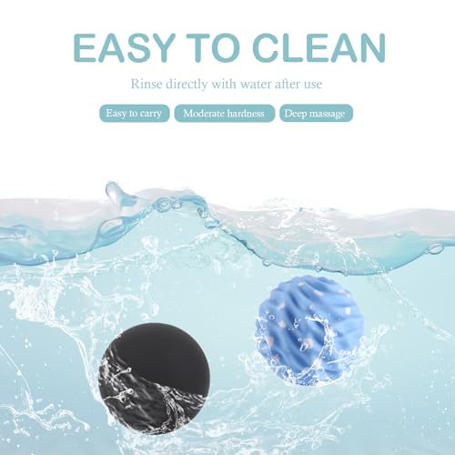 Silicone Massage Ball Set, 2 Pack Smooth & Textured with Mesh Bag - style: Smooth & Wave-Texture Set