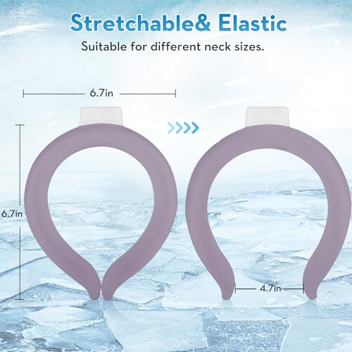 2 Pack Neck Cooling Tube with Insulated Cooling Bag, Reusable PCM Ice Ring - color: Gray*2