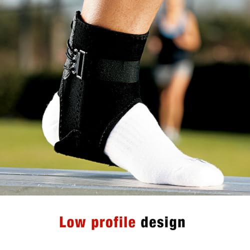 ACE Ankle Brace with Side Stabilizers, Adjustable, Black, 1/Pack - size: 1 Count (Pack of 1)