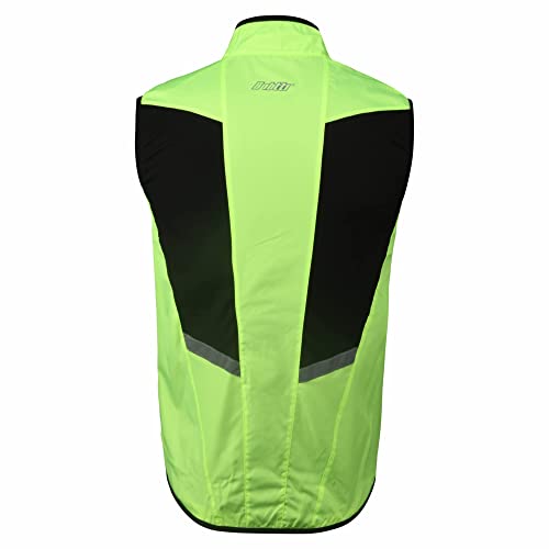 bpbtti Men's Cycling Running Vest Sleeveless Windbreakers With Two side Pockets(2.0) - Windproof, Breathable and Reflective - color: Yellow, size: Medium