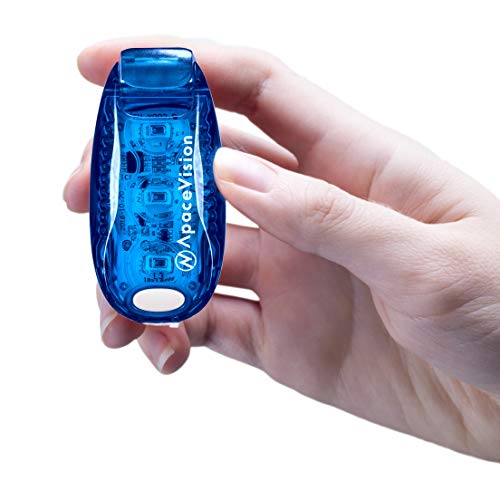 EverLightFX USB Rechargeable LED Safety Light 2 Pack, Clip On Strobe Light - color: Blue