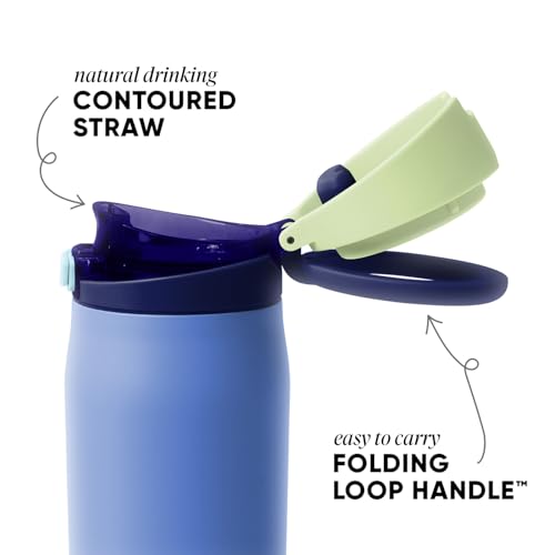 Simple Modern Water Bottle with Straw & Handle | 24oz | Blue - color: -Neptune, size: 24 Ounces