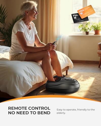 CooCoCo FSA Eligible Shiatsu Foot Massager with Heat and Remote - color: Inky