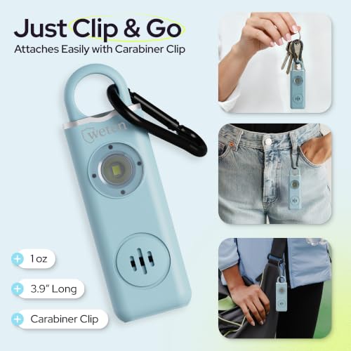 Personal Safety Alarm Keychain for Women, 130dB, USB-C Rechargeable - color: C - Blue