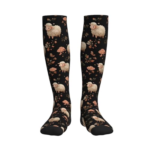 Cute Compression Socks Knee High Support Stockings Women Men - color: Cute Sheep