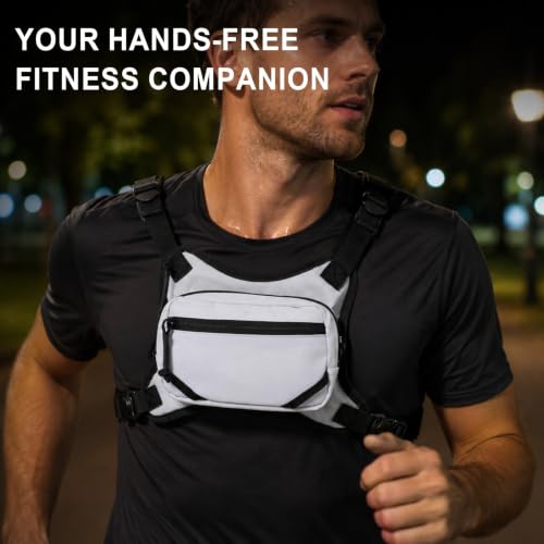 MGFLASHFORCE Chest Bag for Men and Women Chest Rig Pack Front EDC Pouch - color: White