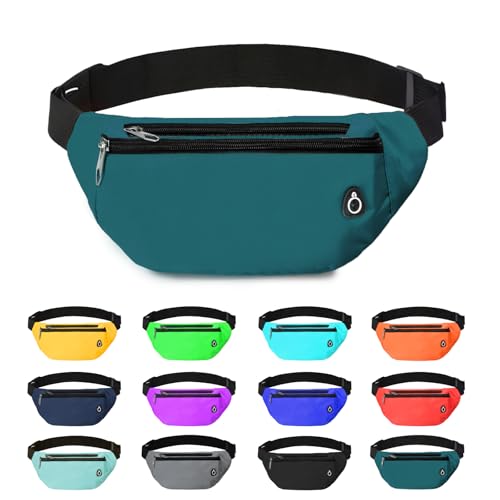 Fanny Pack for Women Men,Crossbody Water Resistant Sports Waist Bag Pack - color: 1pack-green