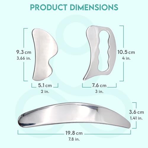3-in-1 Muscle Scraper Stainless Steel Fascia Release Gua Sha IASTM Tools - style: Style A (3in1)