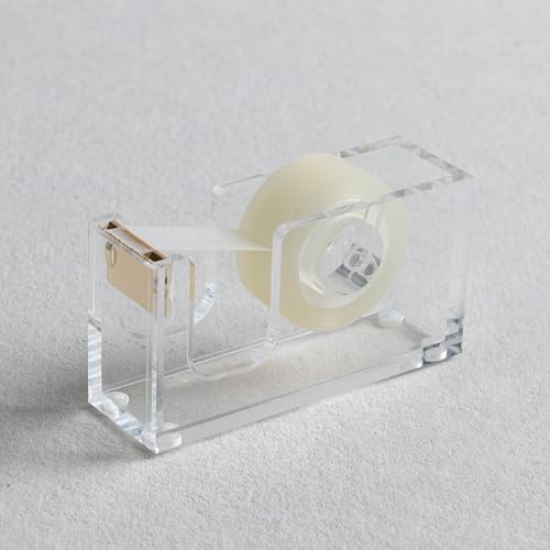Gartner Studios Acrylic Tape Dispenser with Gold Accents, Clear