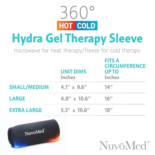 NuvoMed Reusable Hot & Cold Gel Pack Wrap – Flexible Hydra-Gel Compress, Microwave & Freezer Safe, 360° Coverage for Knee, Elbow, Ankle, Wrist & Calf (Large) - size: Large