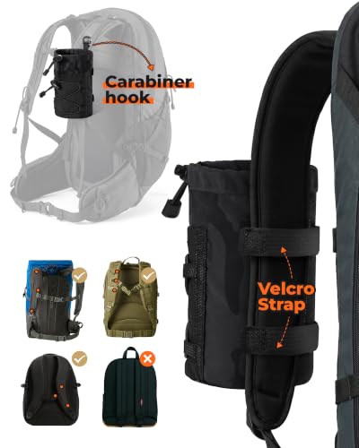 HowFly Water Bottle Holder for Backpack Molle Water Bottle Pouch Bag - color: Black Camo