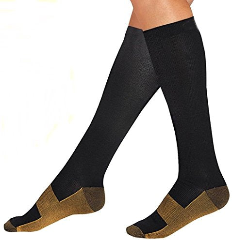 Graduated Compression Socks (3 Pair) Calf High Men Women Support Stocking.