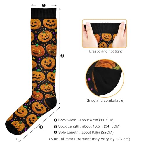 Wusikd Heartbeat Symbol Compression Socks for Women and Men Circulation Black Long Socks for Athletic Running 1 - color: Pumpkins