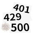 Azarxis Running Bib Competitor Numbers with Safety Pins, Tyvek Tearproof Waterproof 4"x7" / 6"x7.5" for Marathon Races Events - color: #01 [4"x7"] Numbers 401-500
