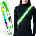 LED Reflective Belt Sash, High Visibility 5 Color 3 Light Mode Rechargeable LED Waistband Reflective Running Gear, Light Up Waist Belt Safety Gear for Running Walking Cycling at Night - color: Green