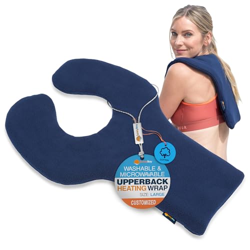 SunnyBay Weighted Microwavable Heating Pad, Shoulder and Upper Back, Cotton - size: Cotton - Large Navy Blue