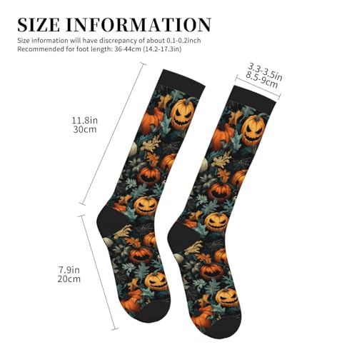 Compression Socks Knee High Circulation Support Socks For Women Men Athletic Running Work Hiking Cycling Travel - color: Halloween