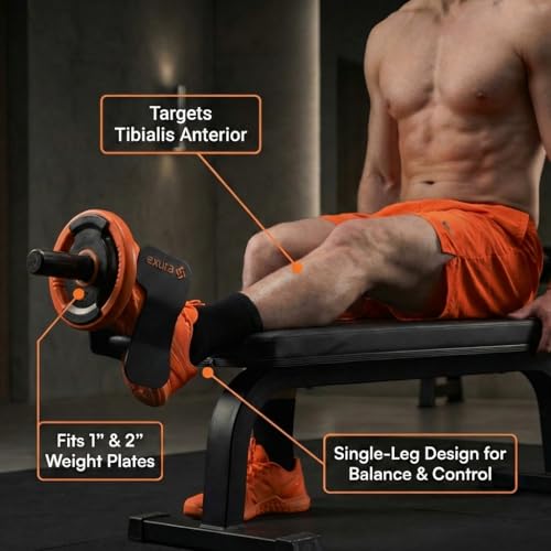 EXURA Tib Bar Tibialis Trainer, Adjustable to Any Foot Size, 1" & 2" Plates