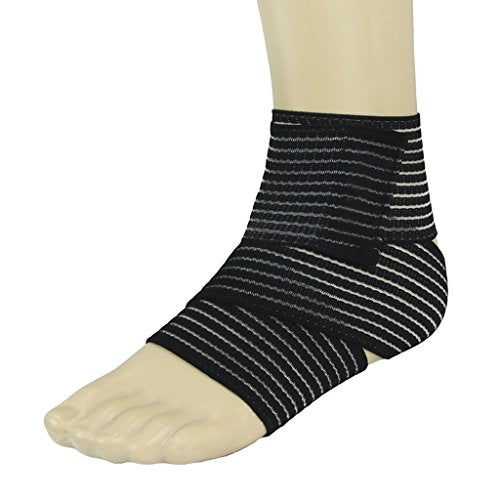 BXT A Pair (2 Pieces) Elastic Breathable Wrap Ankle Support Brace Compression Knee Elbow Wrist Ankle Hand Support Wrap Sports Bandage Strap with Hook & Loop Fastener Straps