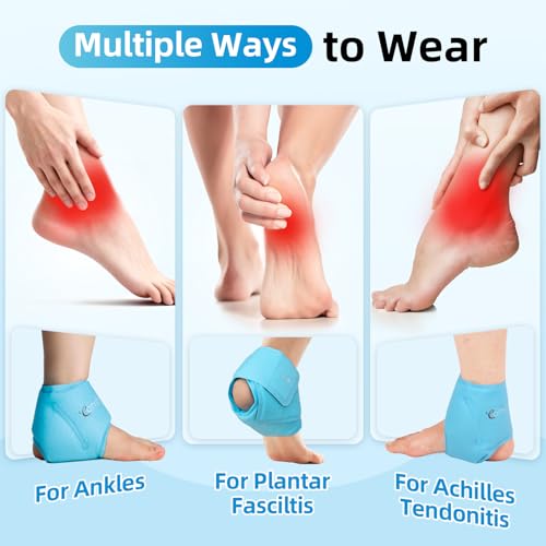 Comfytemp Ankle Ice Pack Wrap and Wrist Ice Pack Wrap Carpal Tunnel Wrist Brace, Hand Thumb Ice Packs Brace, Gel Packs for Injuries Reusable, Hot Cold Compress